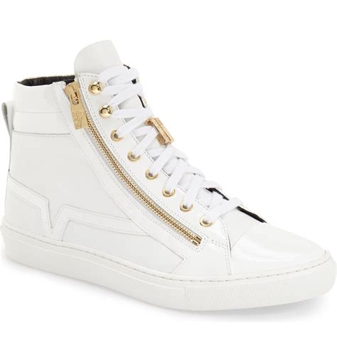 versace lace up sneaker|Versace zipped high top sneakers.